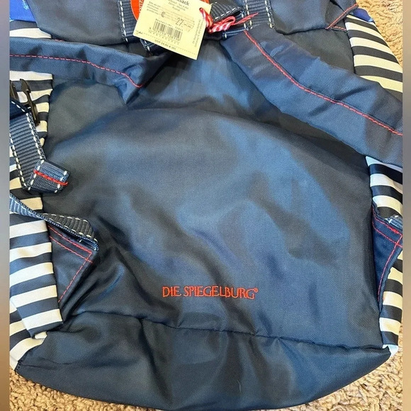 Die Spiegelburg Cap’n Sharky Navy Striped Kids Backpack 12.5” - Picture 6 of 8